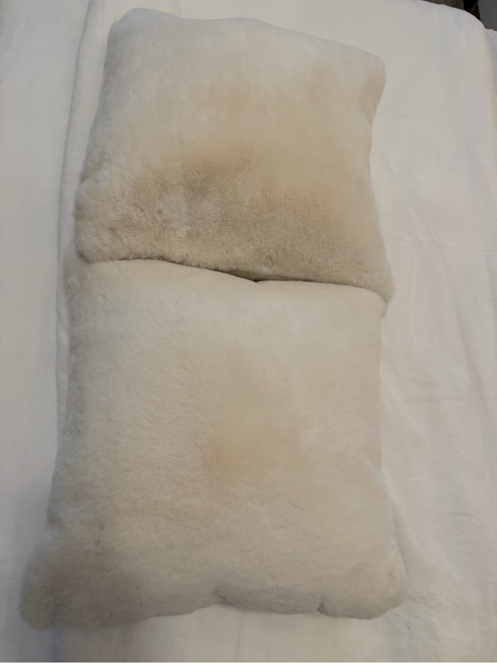 Plush Cream Faux Fur Throw Pillow Cover - Cozy Home Bedding